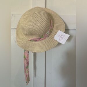 Nwt Sigrid Olsen kids sun hat floral chin tie strings